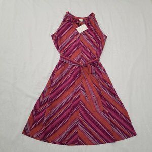 A New Day Striped Sleeveless Purple Dress XS